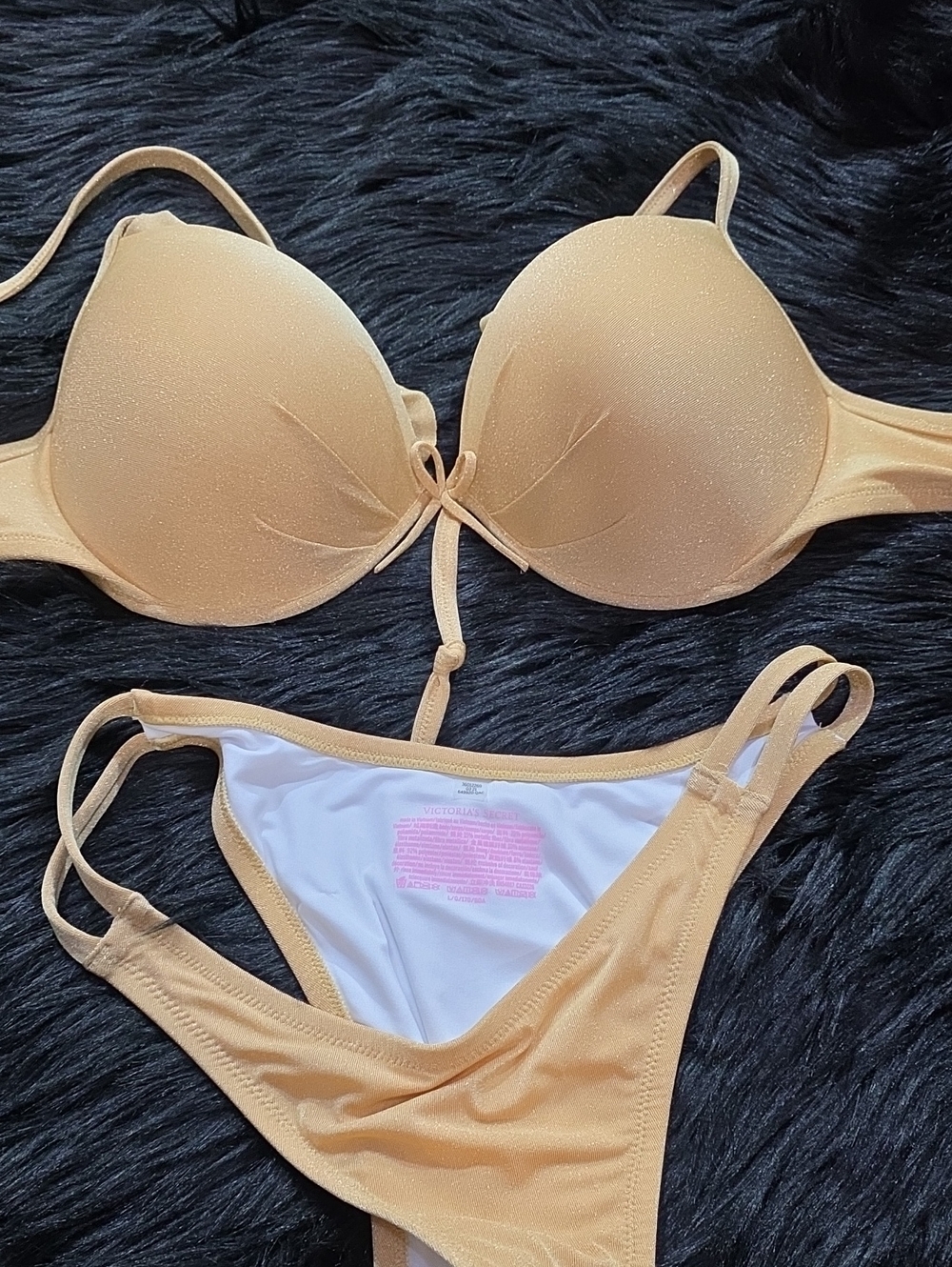Victoria's Secret Gold Shimmer Bikini Set.